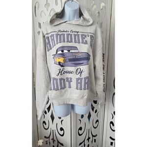 Disney Pixar Cars Ramone Hoodie Crop Sweatshirt Gray Small Graphic Nwot Women